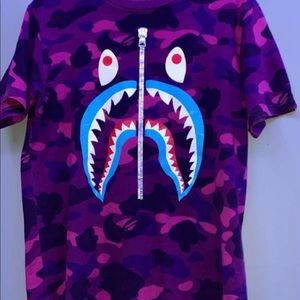 Bape down shark camo tee
